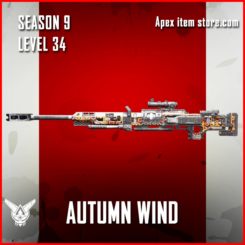 Autumn Wind rare kraber skin Apex Legends Battle Pass Season 9 Legacy Level 34