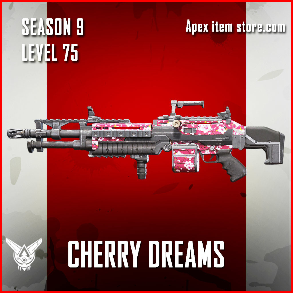 Cherry Dreams rare spitfire skin Apex Legends Battle Pass Season 9 Legacy Level 75