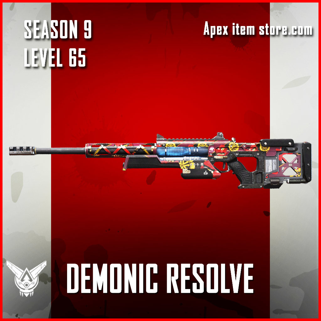 Demonic Resolve rare sentinel skin Apex Legends Season 9 Battle Pass Level 65