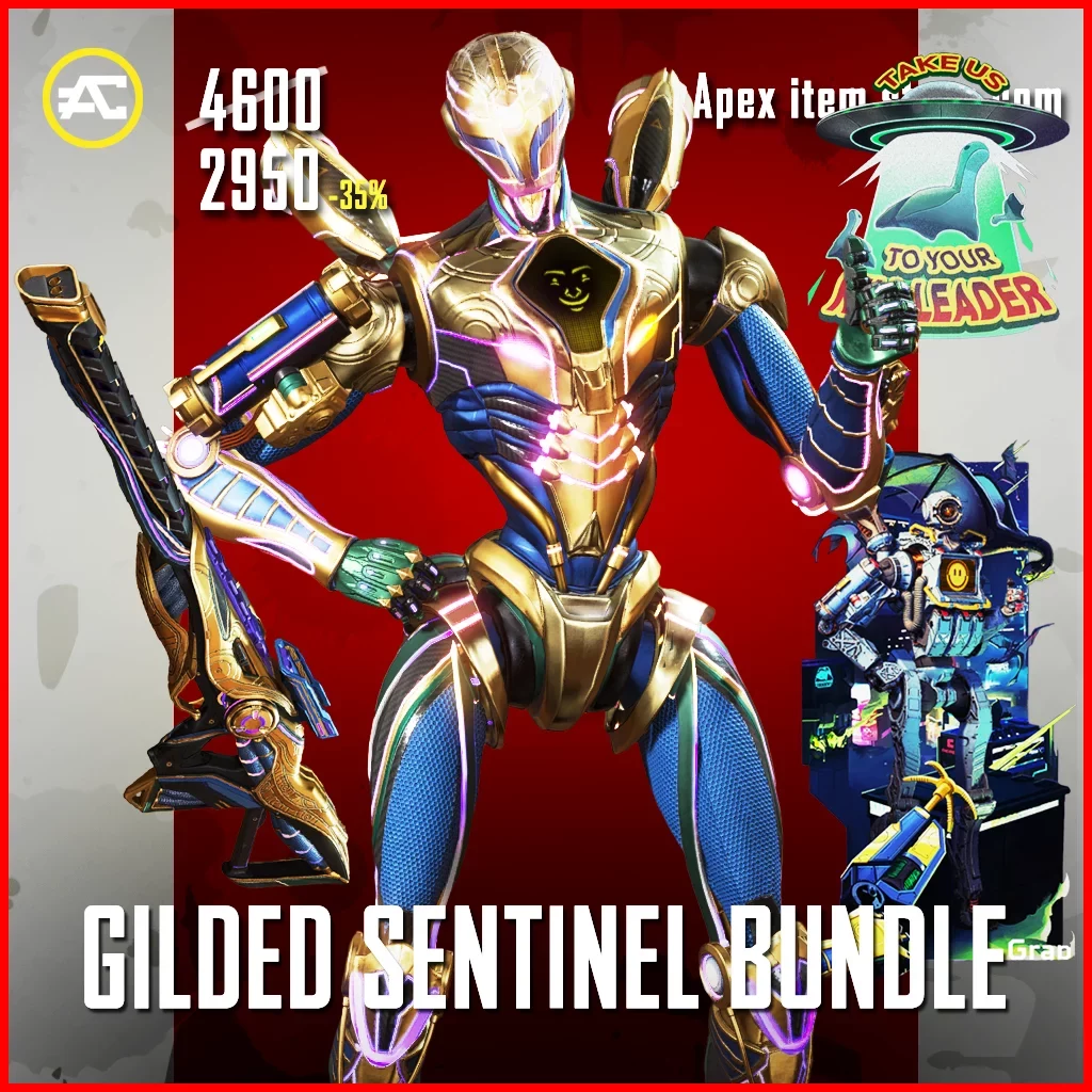 Gilded Sentinel in Apex Legends Pathfinder Skin
